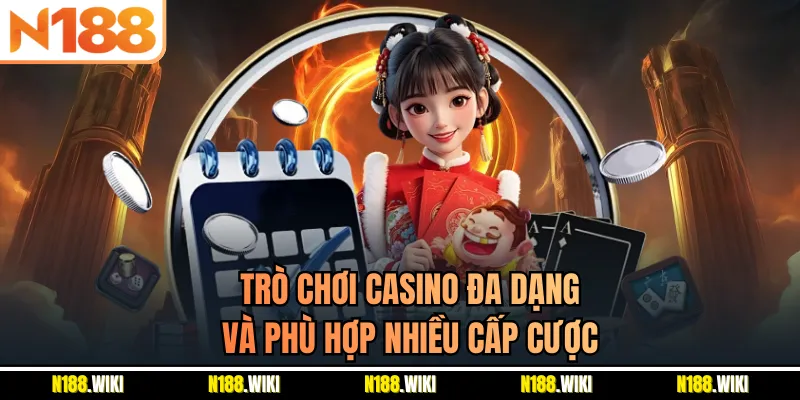 Trò chơi casino đa dạng và phù hợp nhiều cấp cược